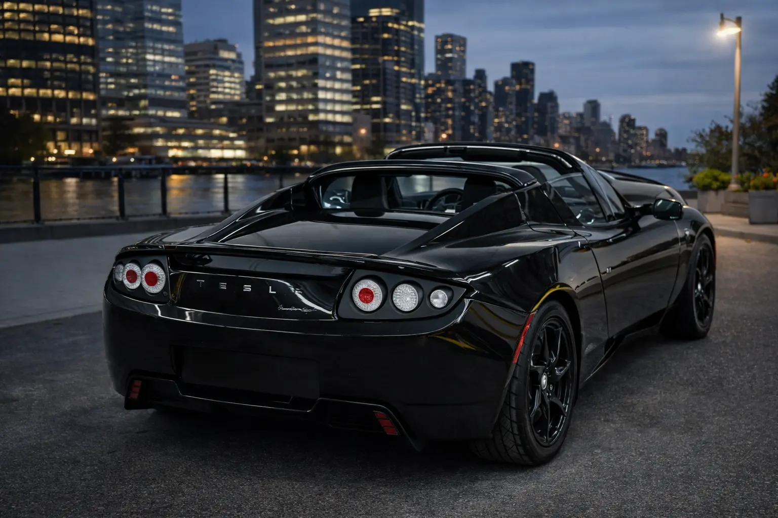 2012 Tesla Roadster rear view